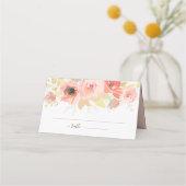 Roze koraal Roos en goudbladeren Plaatskaartje (Voorkant)