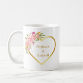 Roze koraal Roos Gold Weddenschap Gift Koffiemok (Links)