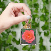 Roze koraal Roos Natuur Fotografie Bloed Plant Sleutelhanger (Hand)