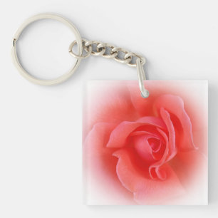 roze koraal roos sleutelhanger