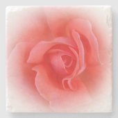 roze koraal roos stenen onderzetter (Voorkant)