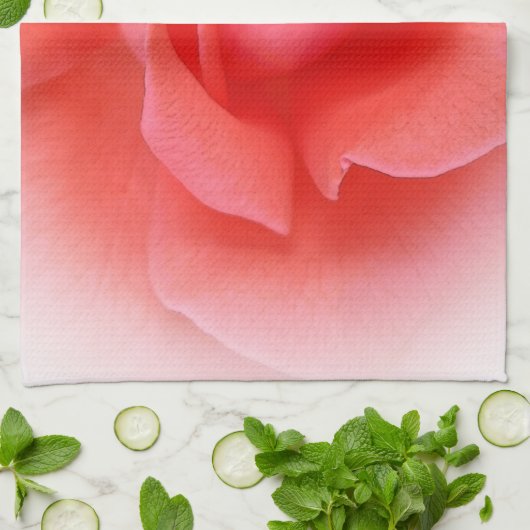 roze koraal roos theedoek (Gevouwen)