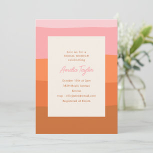 Roze Koraal Terracotta Moderne Bruids Brunch Borre Kaart