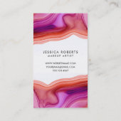 Roze Koraal Waterverf Agaat Make-up Artist Visitekaartje (Achterkant)