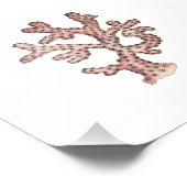 Roze koraal Zee Ocean Nautical Bathroom Foto Afdruk (Hoek)