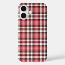 Roze koraal, zwart en wit Girly Plaid