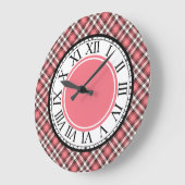 Roze koraal, zwart, en witte speldenband grote klok (Hoek)