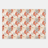 Roze Koraalgrijze Bloemige Liefde Bruiloft Inpakpapier Vel (Voorkant 3)
