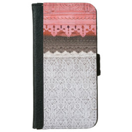 Roze koraalhuis Draagtas voor deur iPhone 6 Portemonneehoesje