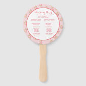 Roze koraalkoraalriffels voor bruiloft — Handje Fa Handwaaier (Achterkant)