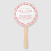 Roze koraalkoraalriffels voor bruiloft — Handje Fa Handwaaier (Voorkant)