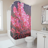 Roze koraalkunst douchegordijn (In situ)