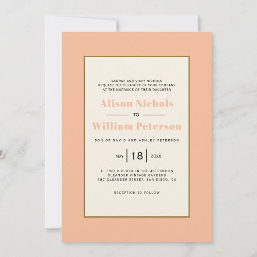  roze koraaloleander florale lente bruiloft kaart (Achterkant)