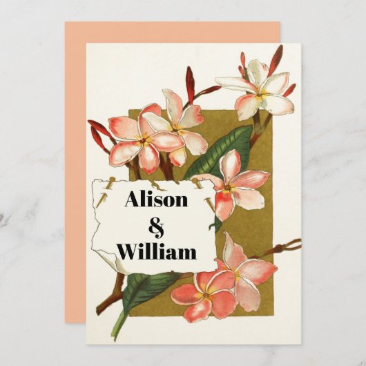 roze koraaloleander florale lente bruiloft kaart (Voorkant / Achterkant)