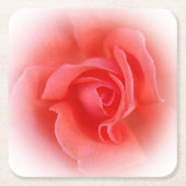 roze koraalroos kartonnen onderzetters (Voorkant)