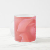 roze koraalroos matglas koffiemok (Voorkant links)