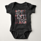 Roze koraaltekst zwart Aztec Patten Baby Girl Romper (Voorkant)