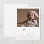 Roze Koreaanse Dol eerste verjaardag foto dank je Bedankkaart (Voorkant / Achterkant)