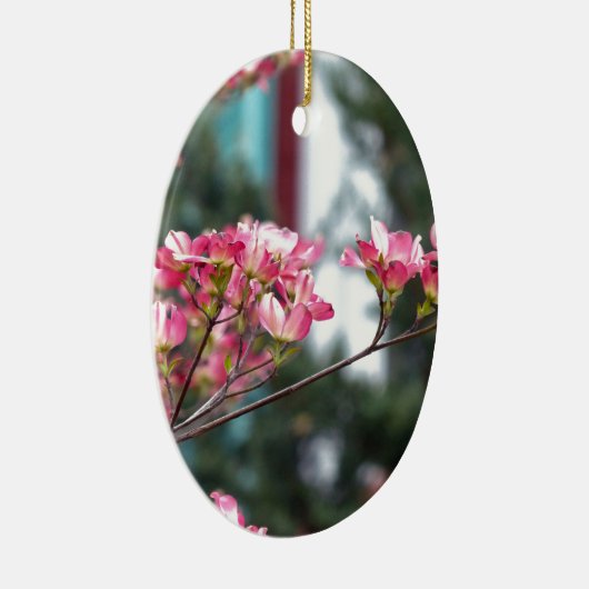 Roze kornoelje keramisch ornament (Rechts)