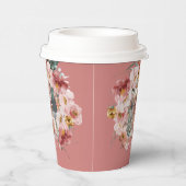 Roze korrelig fotograaf op papier bekertje papieren bekers (Rechts)