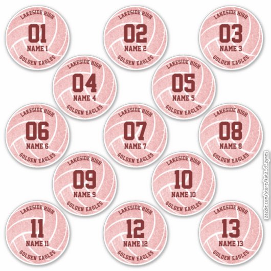 roze korset van 13 volleybalfeesten sticker (Voorkant)