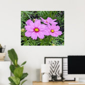 Roze kosmos Bloed Poster (Thuiskantoor)