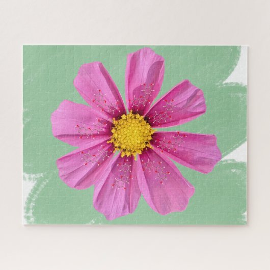 Roze Kosmos Bloem Chemie Puzzel (Horizontaal)