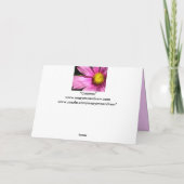 Roze Kosmos Bloem Gelukkige Verjaardag Kaart (Achterkant)