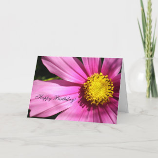 Roze Kosmos Bloem Gelukkige Verjaardag Kaart