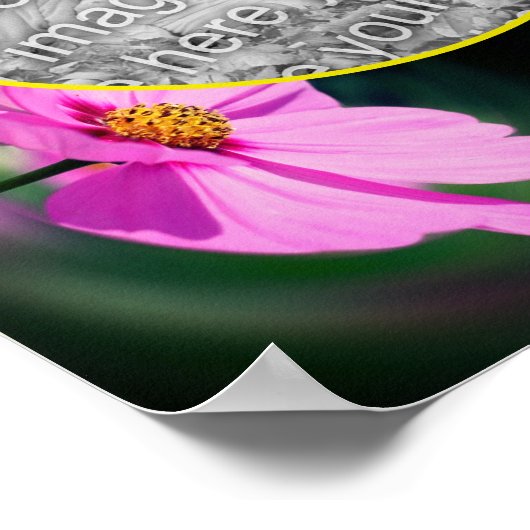 Roze Kosmos Bloem Lijst Creëer Uw Eigen Foto Poster (Hoek)
