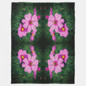 Roze Kosmos Bloemen Abstract Fleece Deken (Voorkant)