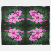 Roze Kosmos Bloemen Abstract Fleece Deken (Voorkant (Horizontaal))