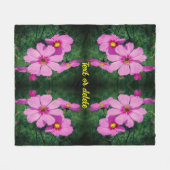 Roze kosmos bloemen Abstract gepersonaliseerd Fleece Deken (Voorkant (Horizontaal))