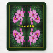 Roze kosmos bloemen Abstract gepersonaliseerd Muismat (Voorkant)