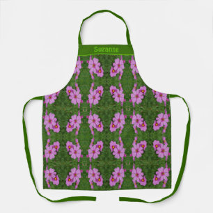 Roze kosmos bloemen Abstract gepersonaliseerd Schort