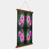Roze Kosmos Bloemen Abstract Hangend Wandkleed (Gebogen)