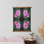 Roze Kosmos Bloemen Abstract Hangend Wandkleed (Slaapkamer)