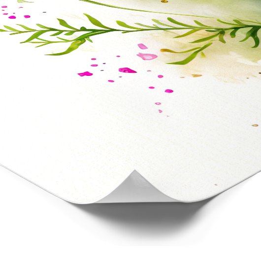 Roze Kosmos Bloemen Art Print Poster (Hoek)