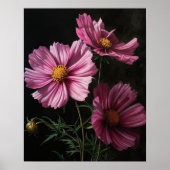 Roze Kosmos Bloemen Art Print Poster (Voorkant)