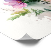 Roze Kosmos Bloemen Art Print Poster (Hoek)