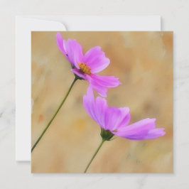 Roze Kosmos Bloemen Bloemen Art Flat Note Kaart