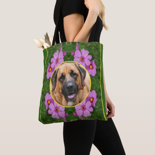 Roze Kosmos Bloemen Creëer Uw Eigen Foto Tote Bag (Dichtbij)