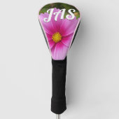 Roze kosmos bloemen golfheadcover (Voorkant)