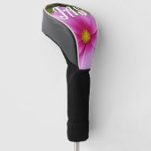 Roze kosmos bloemen golfheadcover (Schuin)