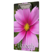Roze kosmos bloemen klembord (Links)