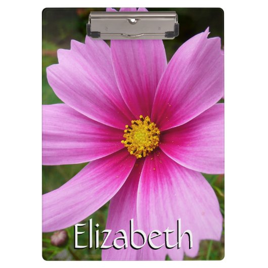 Roze kosmos bloemen klembord (Voorkant)
