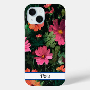 Roze Kosmos Bloemen Ontwerp iPhone 15 Case