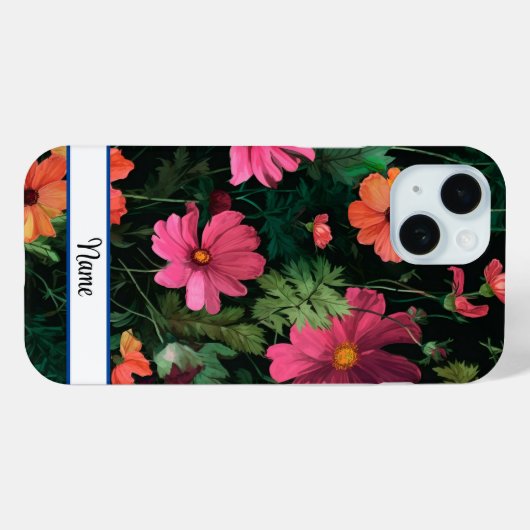 Roze Kosmos Bloemen Ontwerp Case-Mate iPhone Case (Achterkant (horizontaal))