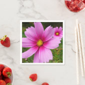 Roze kosmos bloemen servet (Insitu)