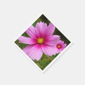 Roze kosmos bloemen servet (Hoek)